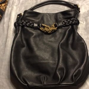 Aqua Madonna bucket style leather handbag